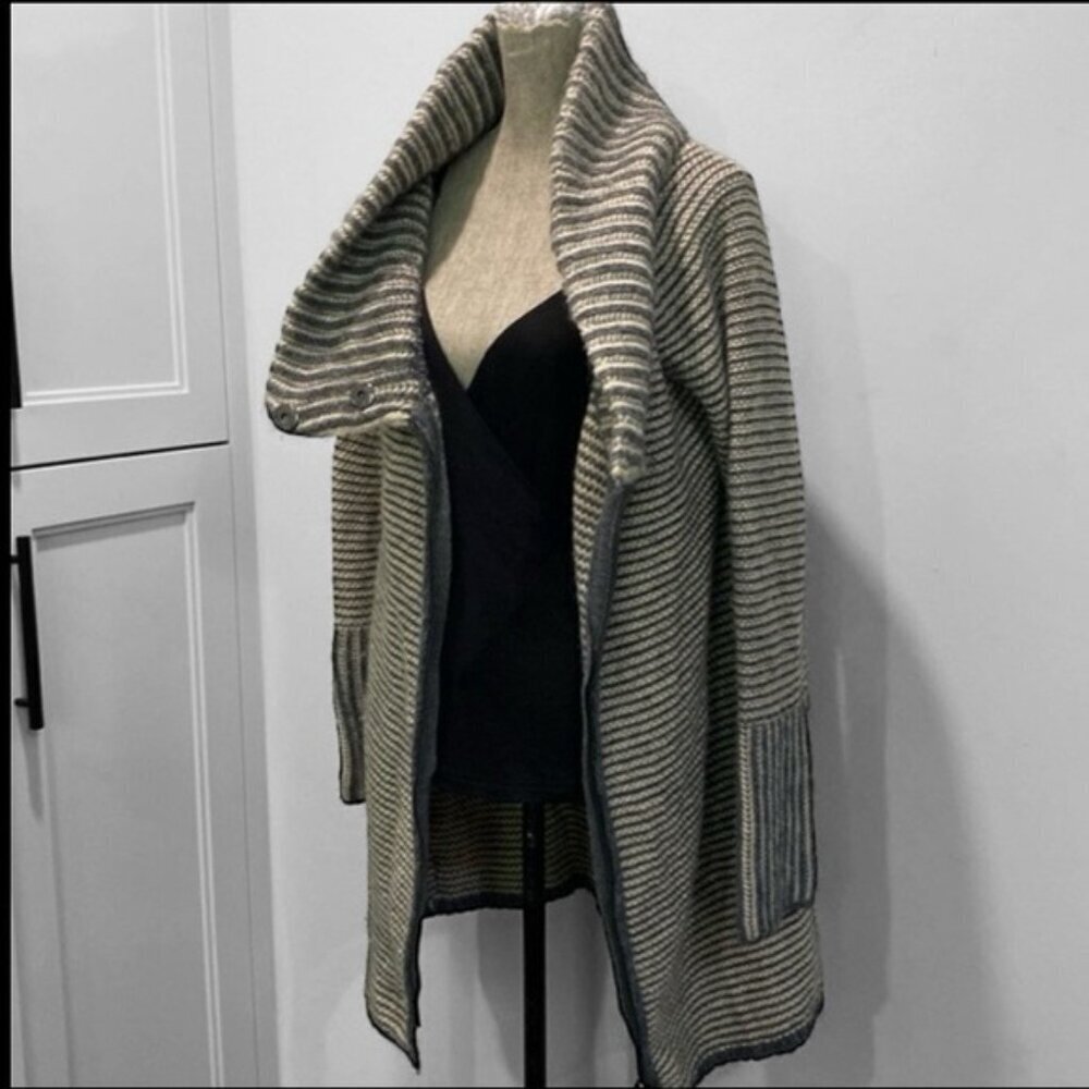 Elisabetta Grey Alapa Wool Zip Sweater Cardigan size large - Picture 5 of 13
